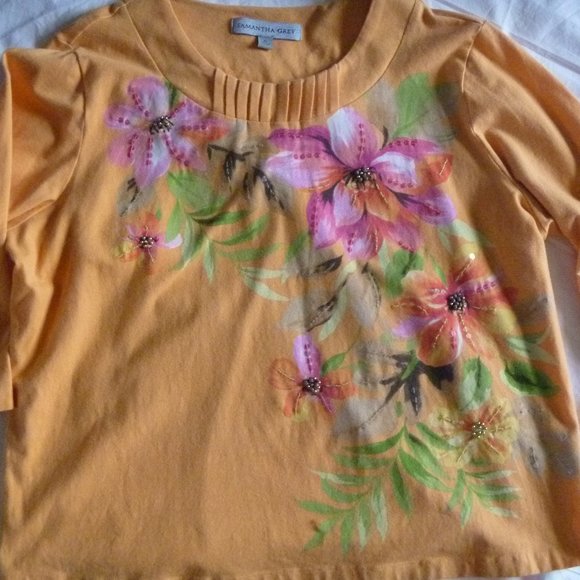 Samantha Grey sz XL 3/4th sleeve top - Picture 1 of 4